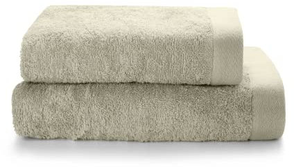 SWEET HOME - Asciugamani Bagno Viso e Bidet in Spugna di Cotone Certificato OEKO-TEX e Filati Riciclati, Set con Asciugamano Bagno 50x100 e Ospite 40x50 Morbido, Assorbente e Resistente