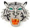Broche en forme de tête de tigre en strass pour homme, broche punk lion pour homme, broche pour costume de tigre, Métal, Pierre précieuse