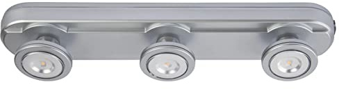 Livarno LED Unterbauleuchte 3 Spots schwenkbar inkl. Batterien Klebepad Silber