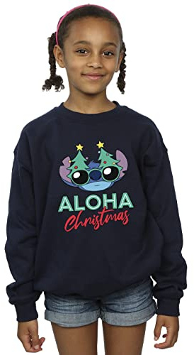 Disney Girls Lilo And Stitch Christmas Tree Shades Sweatshirt