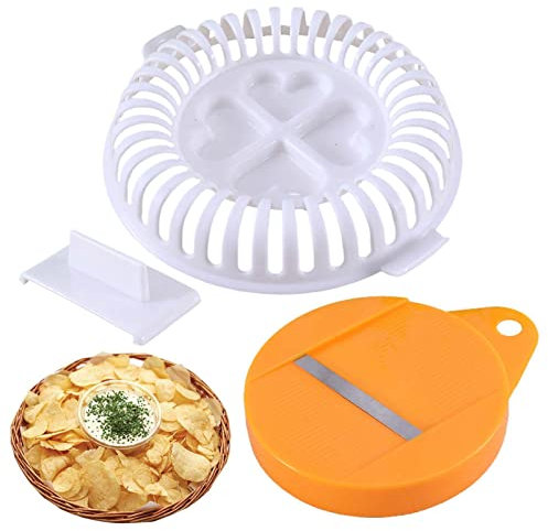 Mikrowelle Chips Maker - Mikrowelle Kartoffelkocher | Hausgemachte Kartoffelchips Mikrowelle Fach, DIY Kartoffelchips Maker Ofen Kartoffel Obst Slicer Platte Crisp Chip Maker Abbto