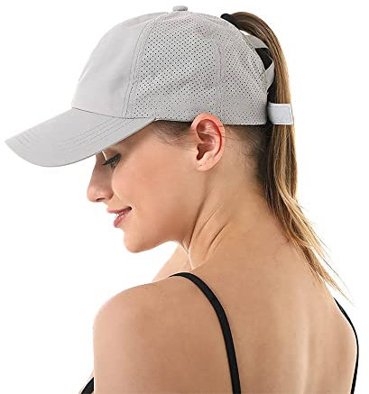 Adicloz Gorra Mujer Verano Cola de Caballo, Gorras Beisbol Ajustable Malla Transpirable, Gorra Deporte Secado Rápido para Running, Golf, Camping