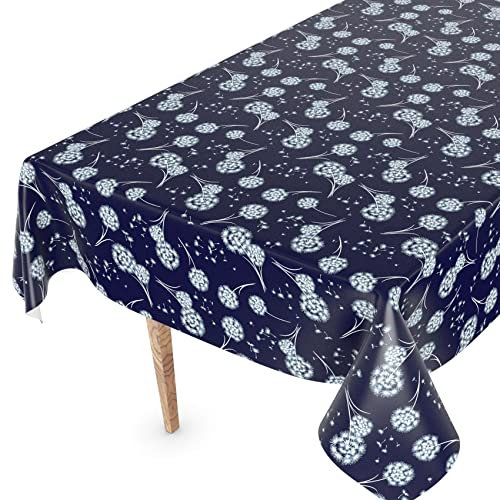 Wachstuchtischdecke Wachstischdecke Tischdecke abwaschbar Gartentischdecke Wachstuch Eckig rund oval 240 x 140cm Schnittkante Pusteblume Blau