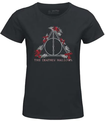 Harry Potter WOHAPOMTS345 Camisetas, Antracita Lavado, XL para Mujer