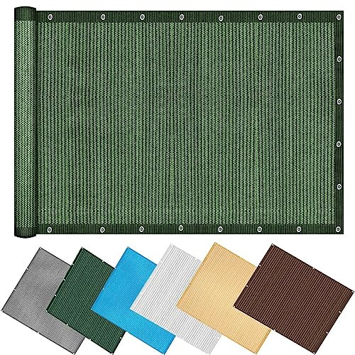 Sonnensegel Rechteckig 2.2 x 5.5 m Sonnenschutz Atmungsaktiv HDPE UV Schutz Sonnensegel Quadrat Sun Segel mit Ösen und Befestigungsseile für Terrasse, Garten, Balkon, Dunkelgrün