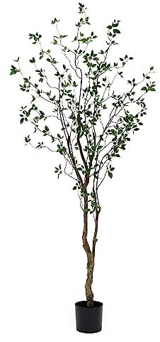 Nearly Natural 8ft Minimalist Artificial Citrus Tree, Faux Greenery for Indoor Living Room Home Decor