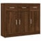 vidaXL Sideboard, Kommode mit viel Stauraum, Mehrzweckschrank Schrank mit Türen Schubladen, Beistellschrank Anrichte Wohnzimmer, Braun Eichen-Optik Holzwerkstoff