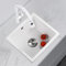 PhIree Fregadero Cuadrado Blanco Fregadero de Piedra de Cuarzo Fregaderos de Cocina Fregadero Bajo Encimera Blanco Incluye Grifo Y Accesorios/White/57X47Cm