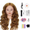 80% echtes menschliches Haarstylingkopf, TwoWin 26 brauner Friseurkopf, Schaufensterpuppenkopf, Für Haarausbildung,Kosmetologie, Haarpuppenkopf mit Klemmhalter,Haarzubehör