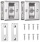 Eco-Fused Pocket Sliding Door Lock - Brushed Nickel Privacy Door Pull with Lock - Reversible - Compatible with Most Doors - Easy Grip - Doors with Thickness 1-3/8” (3.49 cm)