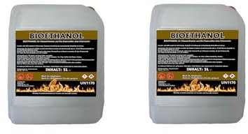 Antiviron Bioethanol 96,6% Premium 1Liter bis 30Liter Ethanol für Tischkamin, Kamin & Gartendeko für Draußen - Rauch- und Rußfrei aus Mais (Bioethanol, 1 x 10Liter)