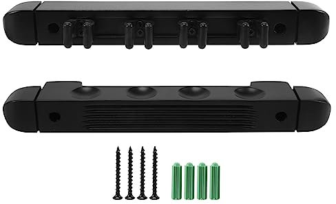 Agwuoetr 4 Trous Mural en Bois Dur Porte-Queue de Billard Porte-Queue de Billard 6 Clips Support de Support de Billard Accessoires