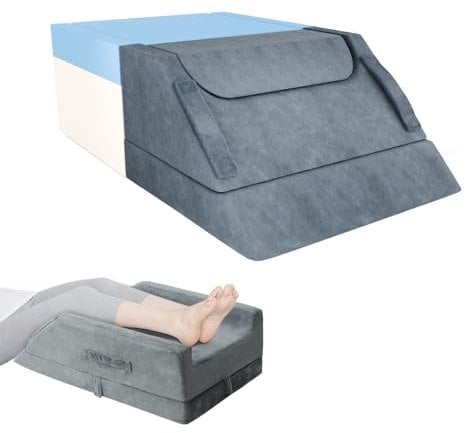 Coussin Veineux Réglable Hauteur pour deux jambes, pour Après une Opération, une Blessure ou Se Reposer-Coussin Ergonomique en Forme de Coin Coussin de Surélévation Jambes, Coussin Lymphatique