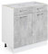 Vicco Unterschrank R-Line, Beton/Weiß, 80 cm mit Schubladen und Türen, ohne Arbeitsplatte