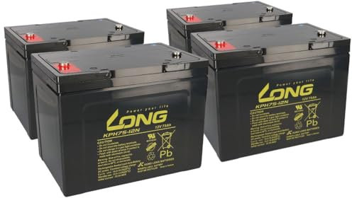 Bleiakku 4X 12V 75Ah kompatibel zu Rollstuhl E-Mobil Seniorenmobil u.a.