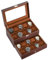 ProCase Uhrenbox mit 20 Fächern，Uhrenkasten mit Glasdeckel, 2 Ebenen Uhrenkoffer mit herausnehmbaren Uhrenkissen Uhrenschatulle, Vatertag Geschenk -Espresso