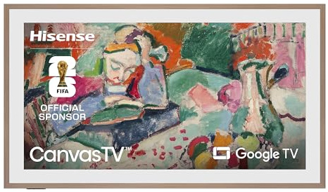 Hisense 65S7N-65 CanvasTV™ 4K QLED Google TV avec Mode Art, DTS Virtual:X, Dolby Vision/HDR10/HDR10+/HLG, taux de rafraîchissement de 144 Hz, Mode Jeu Pro et Commande vocale