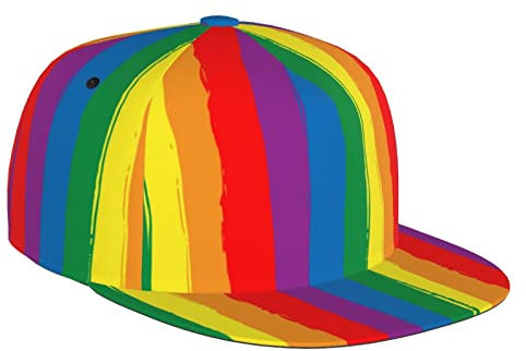 Buytruew LGBT Regenbogen-Baseballkappe für Herren, Sommer, Gay Pride, Sonnenhut, Strandhut, verstellbar, Trucker-Hut, Hip-Hop-Hut, Outdoor, Schwarz, Lgbt 2, One size