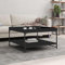 prissent Couchtisch 80x80x45cm Schwarz Holzwerkstoff,Eisen Beistelltisch Outdoor Kleiner Wohnzimmertisch Couchtisch Nachtschrank Wohnlandschaft Side Table Tisch Wohnzimmer Sofatisch
