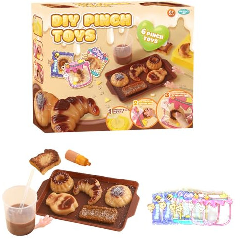 Balakaka Squishy Maker Charms Kit Fabrication Creation, Kawaii Jouets en Silicone à Faire Soi-même Avec Moule et Sachets Décoratifs, Jouet anti-stress pour Enfants 3+