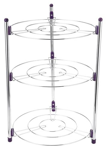 Estante de acero inoxidable para isla de cocina con fácil instalación, organizador de secado de platos de 3 capas