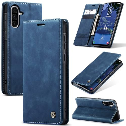 Azororo Coque pour Samsung Galaxy A36 5G Premium Housse Cuir Protection Pochette Rabat Portefeuille Flip Case Porte Magnétique Coque Étui pour Samsung Galaxy A36, Bleu