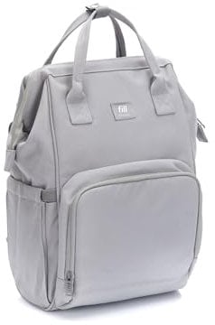Fillikid Wickelrucksack Barcelona | Geräumiger & stylischer Rucksack mit vielen Fächern, isoliertem Flaschenhalter & Wickelauflage | Bequem tragbar & ideal für den Alltag mit Baby