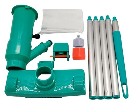 QIUYMGFG Poolreinigungsset Poolzubehör Tragbarer Staubsauger für den Poolboden mit Stangen, Poolreiniger, hervorragende Reinigung des Poolbodens