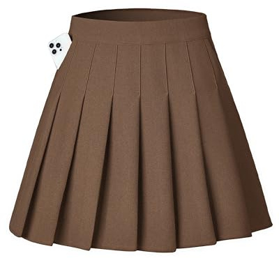 Shestellar Dehnbare Faltenröcke für Damen | Dehnbarer, elastischer Bund, weicher, dicker, blickdichter Stoff, knackige Falten, zum Überziehen, für Campus/Uniform/Cheer