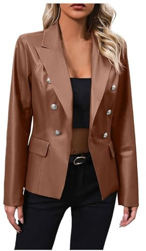 Giacca in Pelle Pu da Donna, Giubbotto Similpelle Donna, Chiodo Giubbotto Finta Pelle Corto Slim Avvitato Aderente Skin Donna Ragazza Giacca Moto 4 Stagioni Giacche Donna Eleganti Tempo Libero Casual