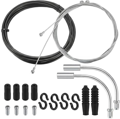 Bike Brake Cable Kit – Front & Rear (1.1m & 1.7m) + 2.5m Housing, Universal Replacement for MTB/Road Bikes, Fits Shimano & SRAM, Galvanized Steel, Smooth & Durable