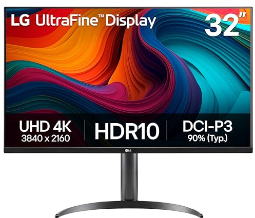 LG 32UR550K-B 32-inch Ultrafine 4K UHD (3840 x 2160) Computer Monitor, HDR10, 60Hz, HDMI, DisplayPort, Tilt/Height/Pivot Adjustable Stand, Black