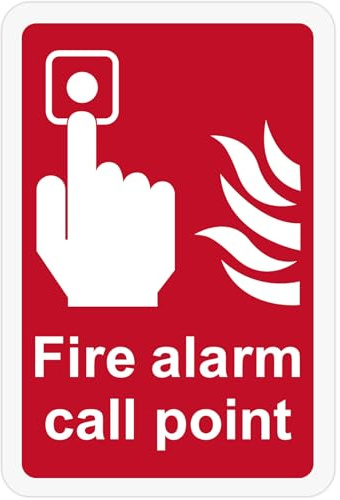 YIWONFU 5 señales de alarma de incendios (15 x 10 cm), señales de alarma de incendios para lugares comerciales, obras de construcción, almacenes, edificios de oficinas, escuelas