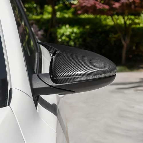 FUEISOF Außenspiegel Abdeckung „Bull Horn“ für Kia Ceed/XCeed/Proceed 2021–2026, Schwarz/Carbon-Optik, ABS Rückspiegel Dekor Kappe (Karbon Look)