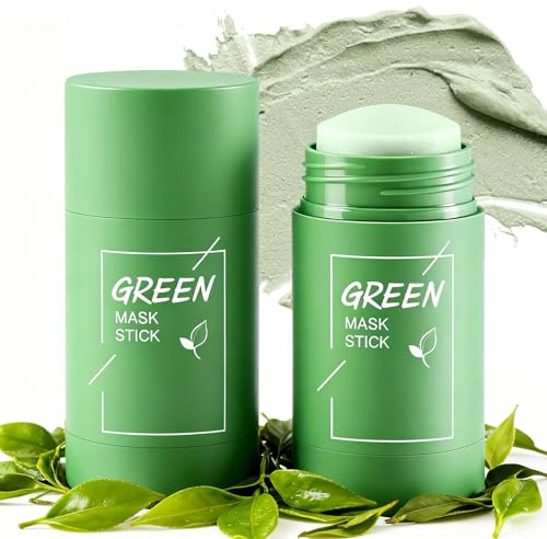 2 Piezas Green Tea Mask Stick, Mascarilla en Stick Té Verde, Green Tea Deep Cleanse Mask, Limpieza Profunda de Poros, Eliminación de Puntos Negros, Mascarilla Facial Hidratante con Arcilla Verde