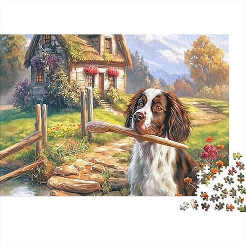 Spaniel, Stick & Cottage Jigsaw Puzzle for Men, Gifts for Women Educational Game, Decompression 70x50cm/1000pcs