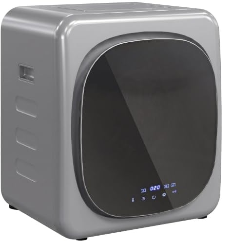 HOMCOM Vented Tumble Dryer wth 2.5kg Dry Capacity, 800W, Silver Tone | Compact Tumble Dryer with Multiple Modes, Freestanding Stackable Clothes Drying Machine for Flat RVs, 48x40x56cm