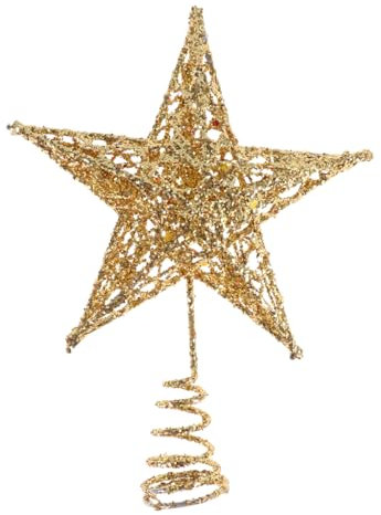 BESTOYARD Estrella de Árbol de Navidad de Cinco Puntas para Árbol de Navidad Decoración Árbol de Navidad (Dorados) 12 cm