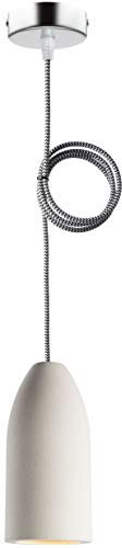 Buchenbusch urban design Esszimmer Lampe light edition 7,5 x 16 cm, Pendelleuchte 1 flammig mit Textilkabel Schwarz-Weiss