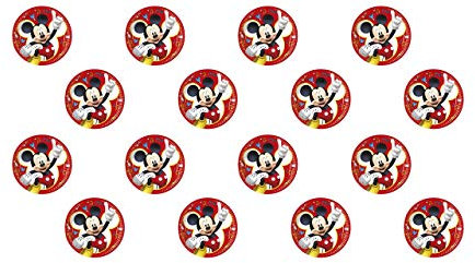 ALMACENESADAN 2604; pack 16 platos cumpleaños mickey ; ideal para fiestas y cumpleaños.