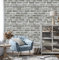 Timeet 17.7×197 3D Gray Faux Brick Textured Wallpaper Roll