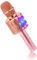 Microfono Karaoke BONAOK Bluetooth, Microfoni Karaoke Wireless 4 in 1, Microfono Karaoke LED per Adulti Altoparlante, Compatibile con Dispositivi Bluetooth iOS Android (Oro Rosa Plus)