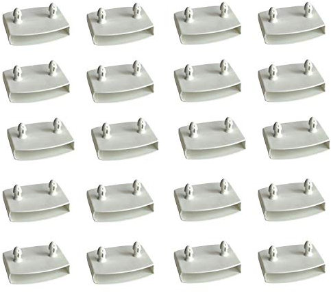 XIAONAN 53-54mm 20PCS Weiß Lattenhalter (Lattenrost) für Mittelschiene Ersatz Bett Lamelle Inhaber Kits Plastik Center Kappen Inhaber Breite 54 mm x Höhe 9 mm (Innenmaß)