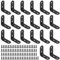 Glarks L-Halterung, rechtwinklig, Eckstrebe, Gelenkhalterung, Befestigung für Holzstuhl, Bücherregal, Brett, Fenster, Möbel, Schrank, 40 x 40 x 2 mm, Schwarz, 20 Sets