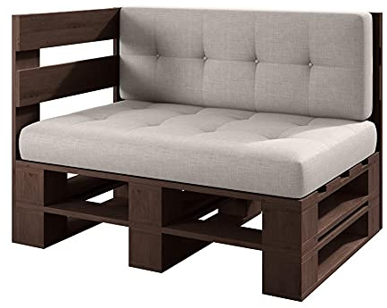 sunnypillow palettenmöbel Europaletten Indoor und Outdoor - Lounge gartenmöbel Holz gartenmöbel Set Lounge möbel Terrasse Balkon loft Stil Paletten (Palisander Eckbank 120 x 80 cm Höhe : 30 cm)