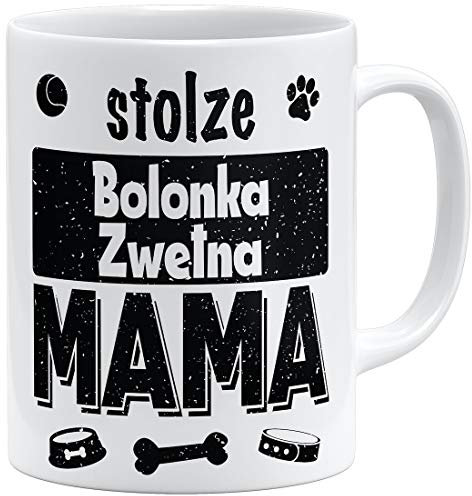 OM3® Stolze Bolonka Zwetna Mama Tasse | Keramik Becher | 11oz 325ml | Beidseitig Bedruckt | Weiss