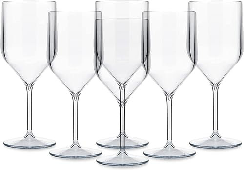BREVETTI WAF CALICI CROISIERE Bicchieri Infrangibili, Lavabili, Riutilizzabili, Trasparente, 6 pezzi per confezione, Capacità 25 Cl in Plastica per Prosecco, Spumante e Champagne