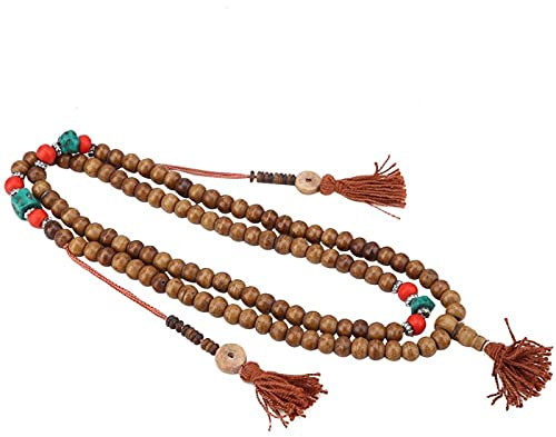 Zerodis Tibetanische Rosenkranzperlen, 108 Perlen Mala Perlen Armband für Gebetsmeditation für Buddhisten