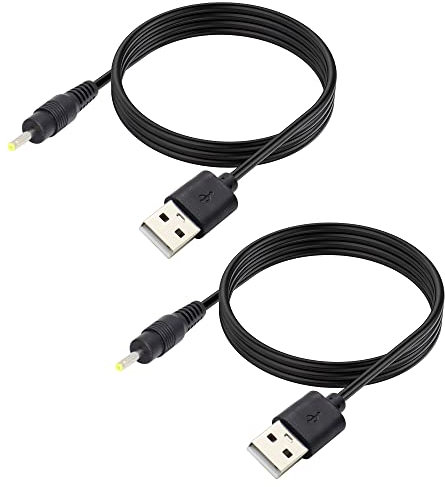 RIIEYOCA 5 V DC Netzkabel, USB 2.0 Stecker auf DC 2,5 mm x 0,7 mm Stecker Netzkabel für Router, LED-Licht, Lautsprecher, kleine Haushaltsgeräte und mehr, 2 m (2er-Pack)