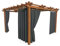 HOME DEKO Terrassenvorhang, Wasserdichter Gartenvorhang für Terrasse, Balkon, Pergola & Pavillon, Schlaufen mit Klettverschluss, Schutz vor Sonne, Regen & Wind, Dunkelgrau, 240 x 155 cm, 2 Stück